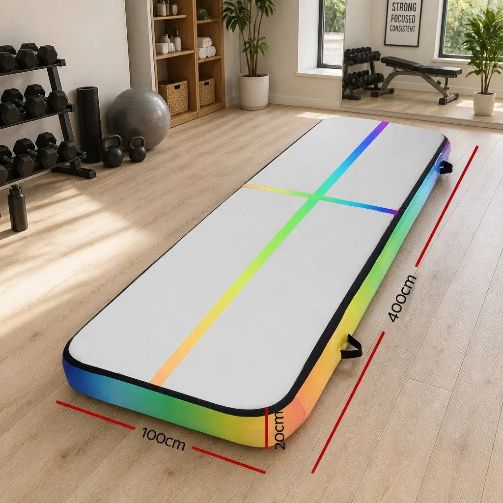 Air Track Mat Inflatable 4M Gymnastics Exercise Cushioned Surface