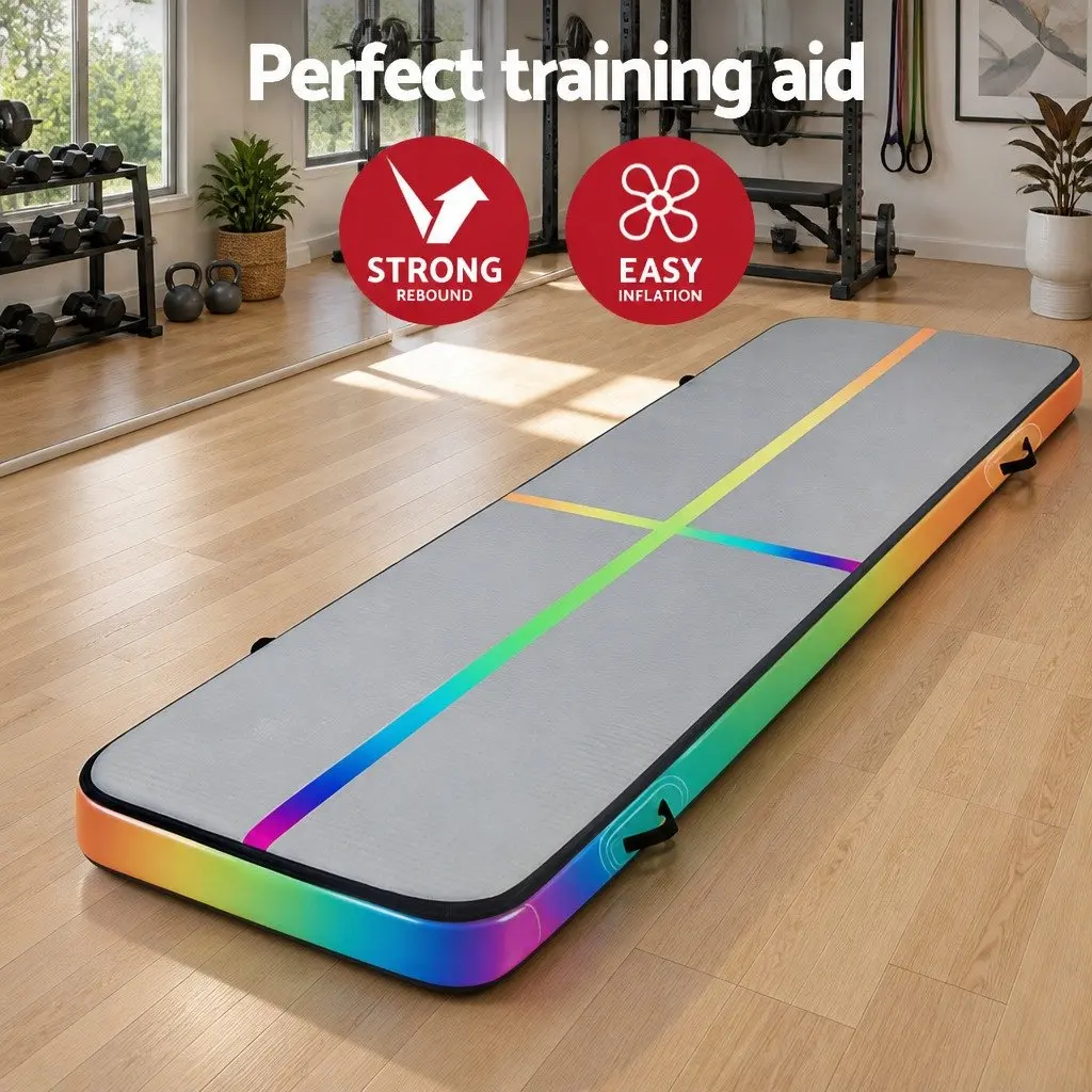 Air Track Mat Inflatable 4M Gymnastics Exercise Cushioned Surface