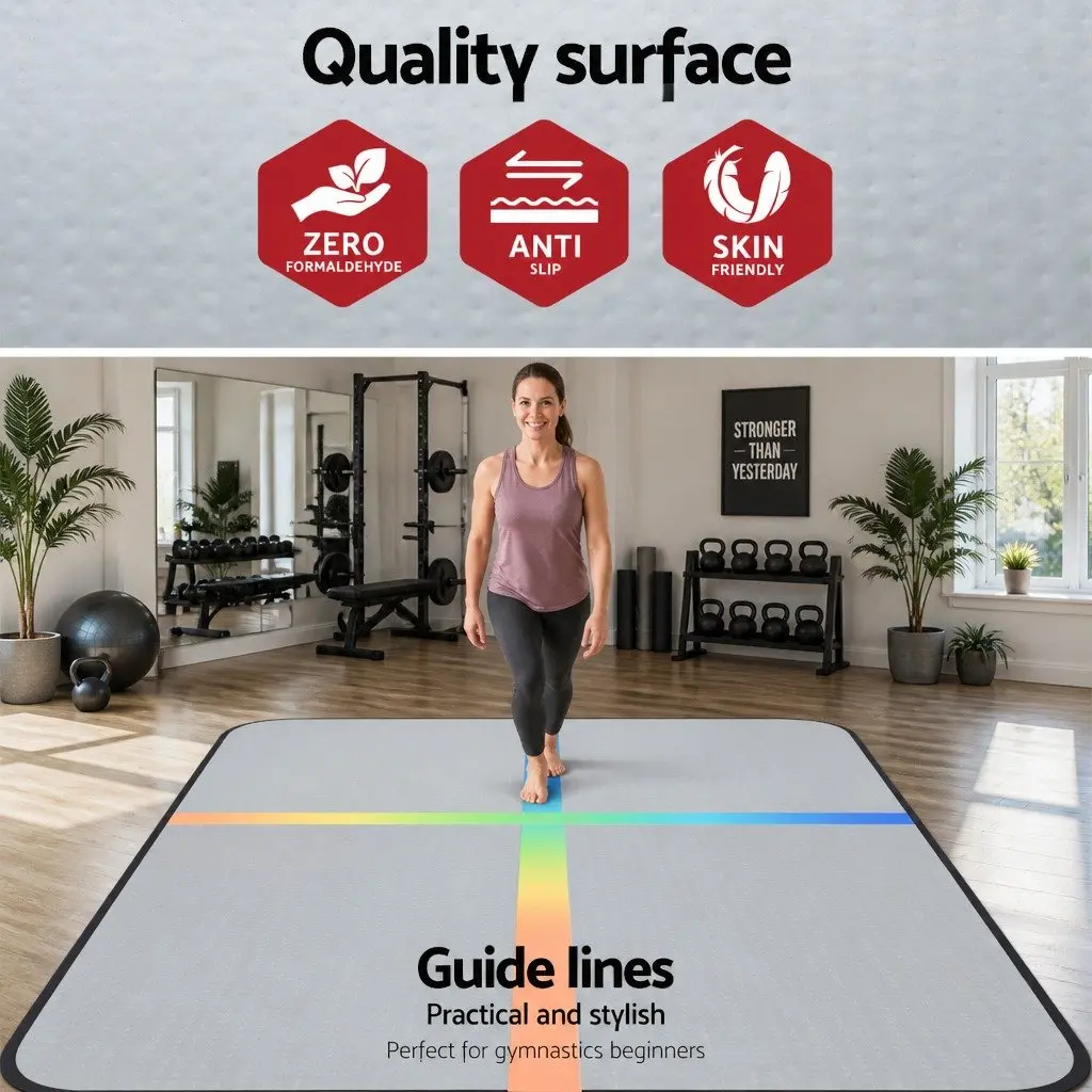 Air Track Mat Inflatable 4M Gymnastics Exercise Cushioned Surface