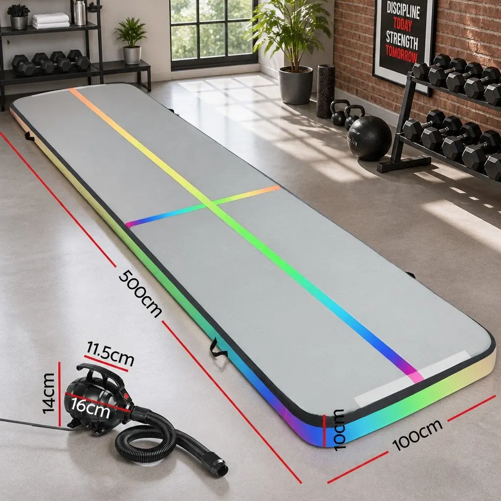 5M Air Track Gymnastics Mat Inflatable Exercise Training Anti-Slip Surface