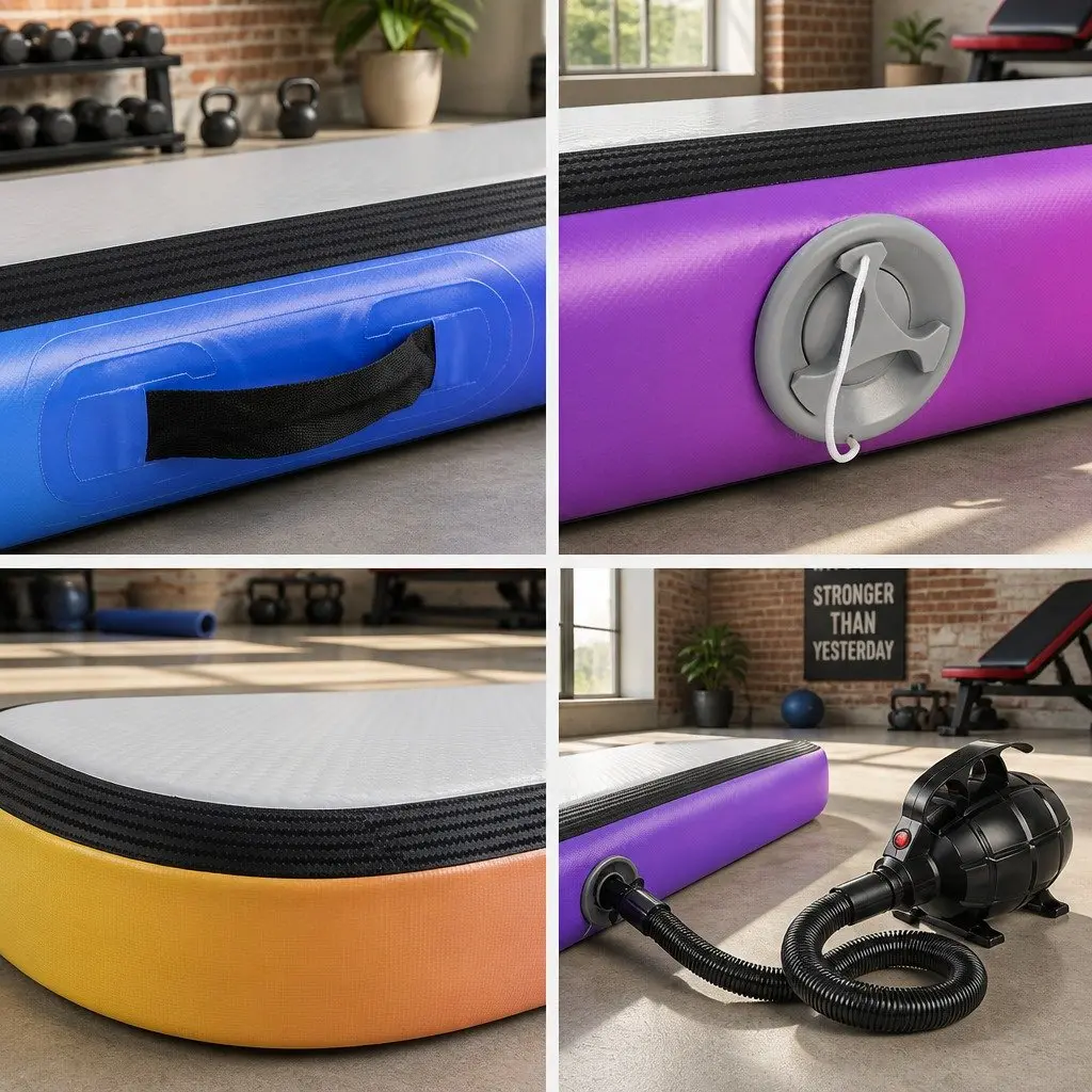 5M Air Track Gymnastics Mat Inflatable Exercise Training Anti-Slip Surface