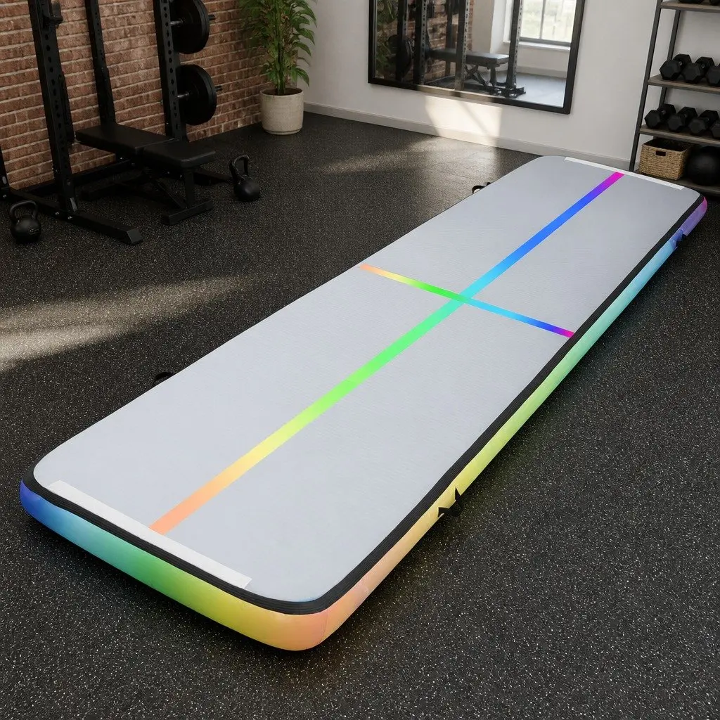 Air Track Inflatable Tumbling Mat Multiple Colours 5M Cushioned Surface for Gymnastics Yoga Fitness Training