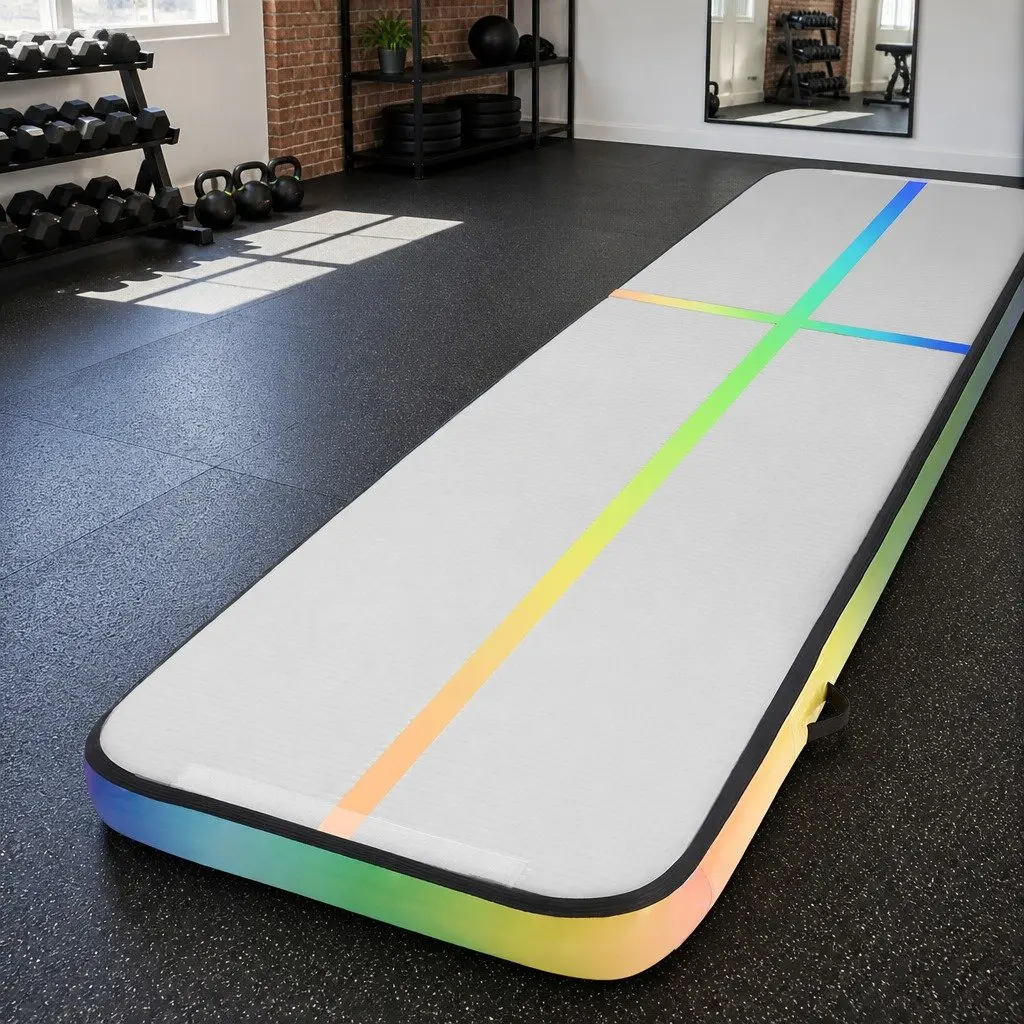 Air Track Inflatable Tumbling Mat Multiple Colours 5M Cushioned Surface for Gymnastics Yoga Fitness Training