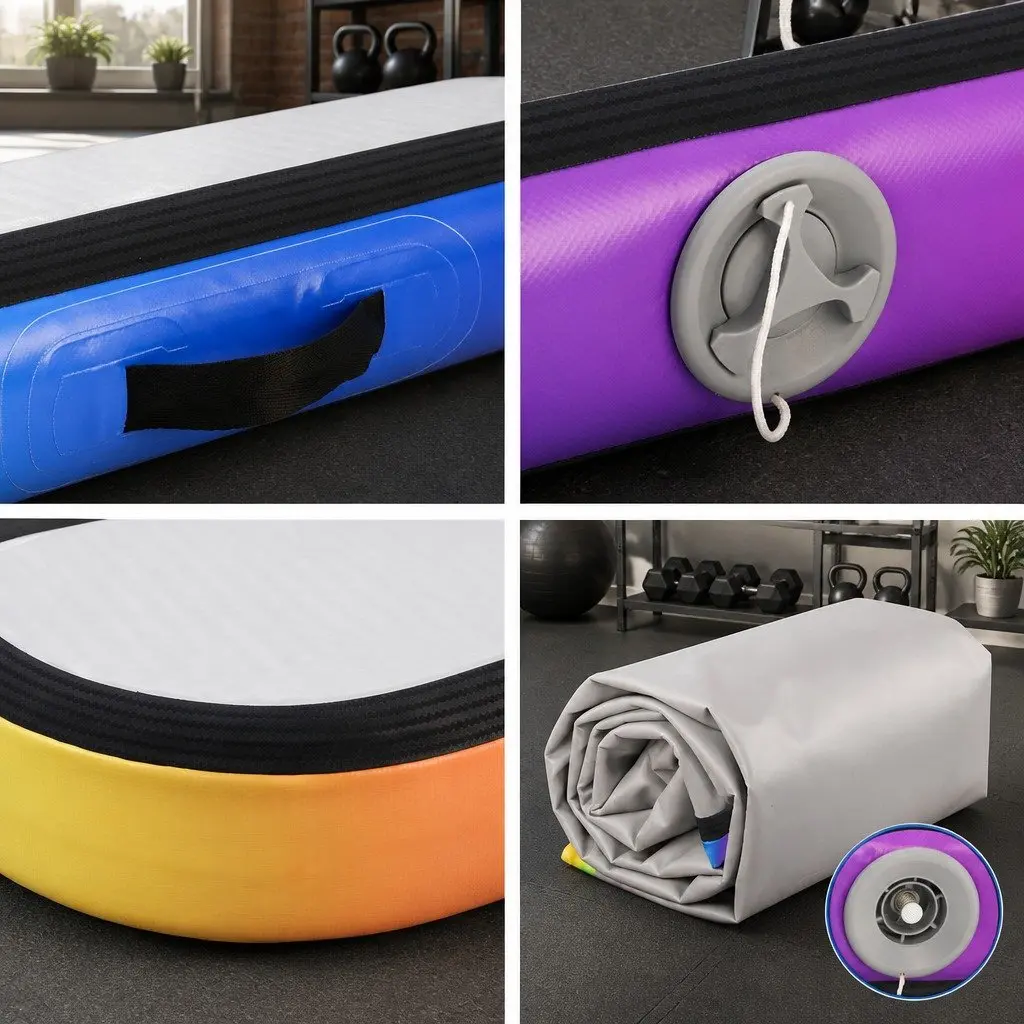 Air Track Inflatable Tumbling Mat Multiple Colours 5M Cushioned Surface for Gymnastics Yoga Fitness Training