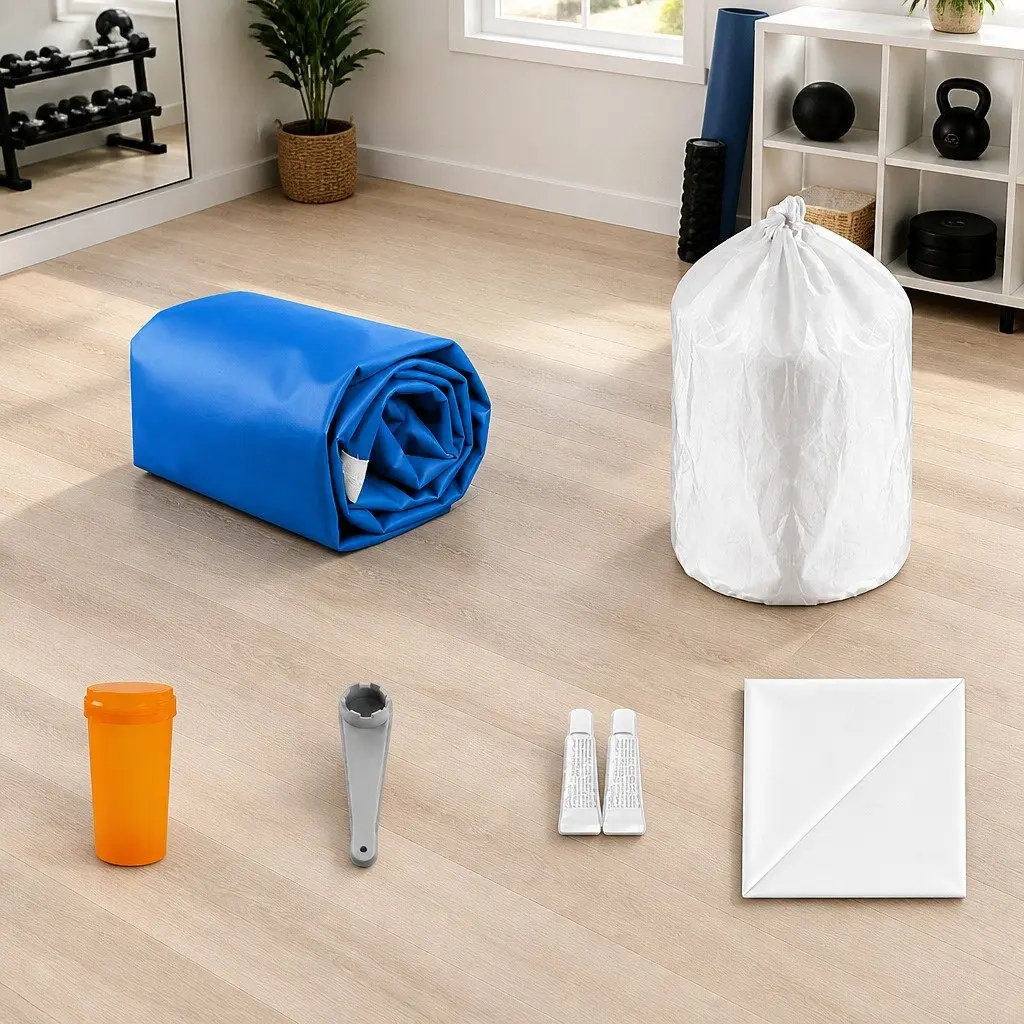 Inflatable Air Track Mat Blue 5M 20cm Thick Gymnastics Tumbling Training Landing Platform