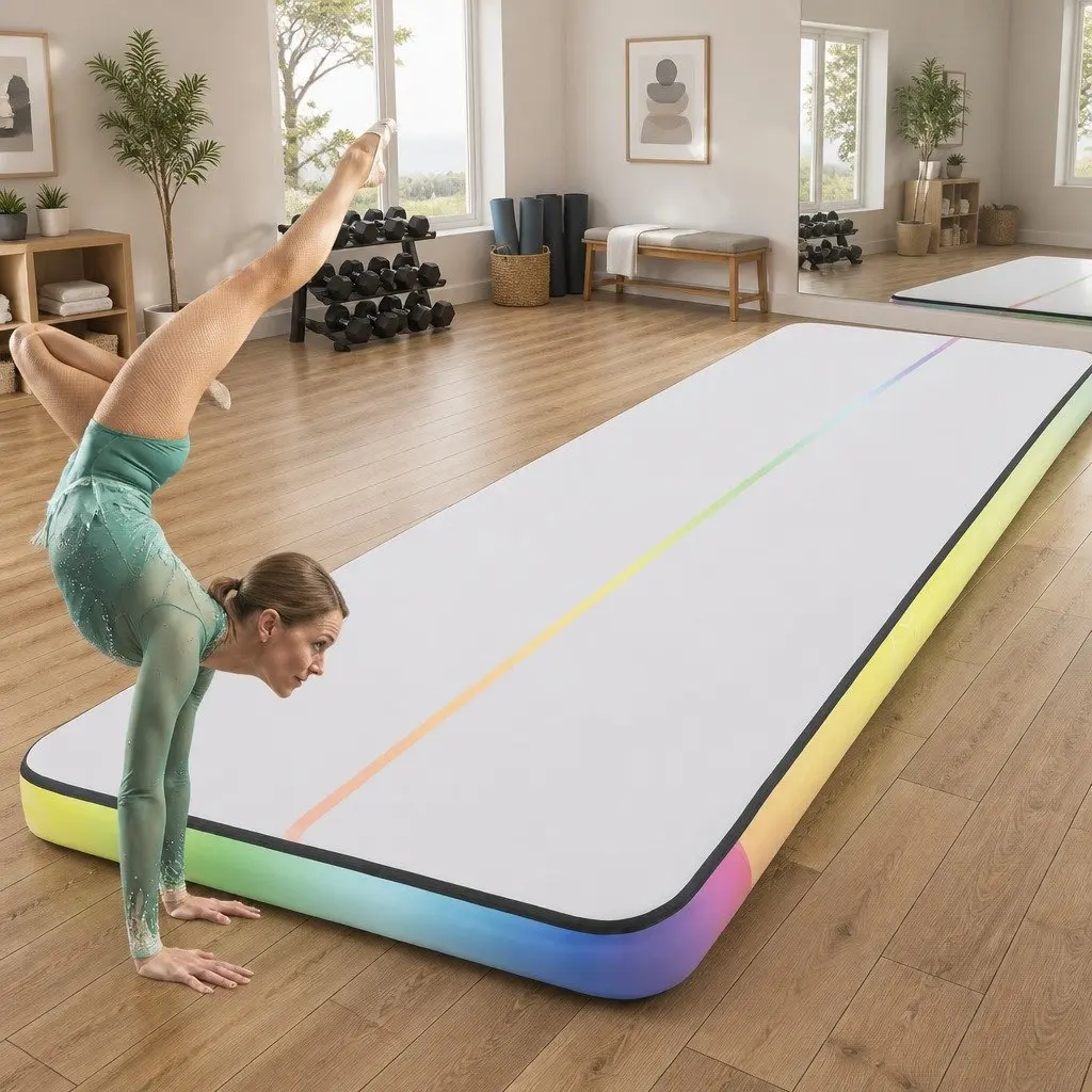 Air Track Mat Multicolour 6M Inflatable Gymnastics Tumbling Training Portable