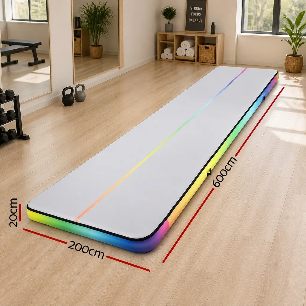 Air Track Mat Multicolour 6M Inflatable Gymnastics Tumbling Training Portable