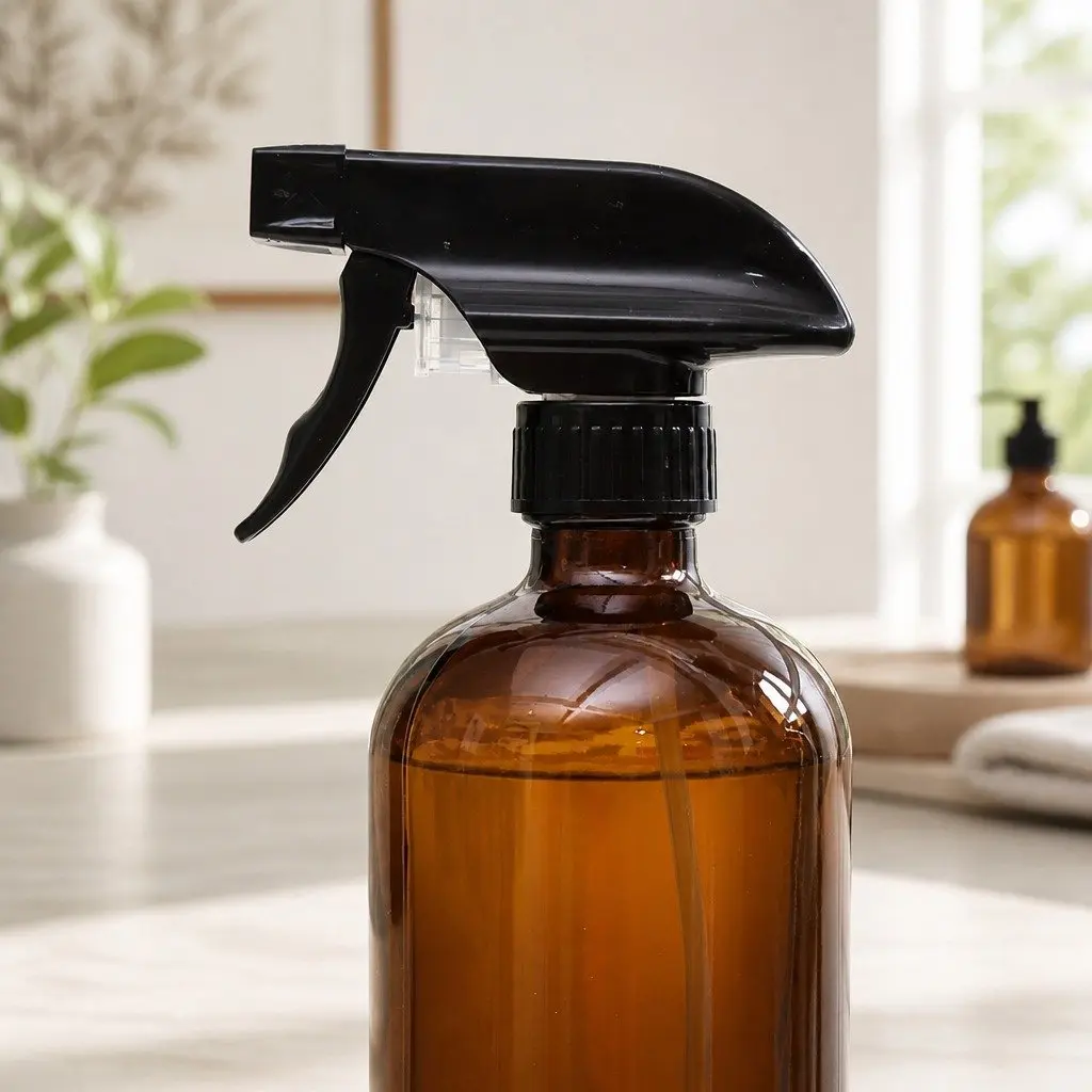 Amber Glass Spray Bottles 500ml Ergonomic Trigger Nozzle Rotatable Nozzle Fine Mist Stream