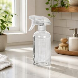 6x 500ml Clear Glass Spray Bottles Trigger Mist Stream Nozzle Adjustable
