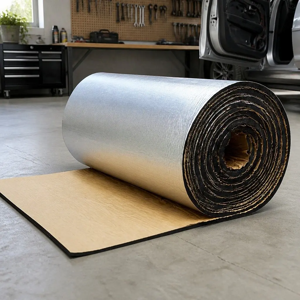 Sound Deadener Foam Roll Silver Black 450 x 100cm 60% Thicker Heat Insulation Automotive Interior Noise