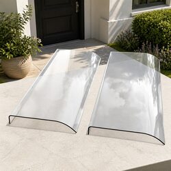 Window Door Awning 0.4mx2m Transparent Polycarbonate Sheet UV Rain Protection