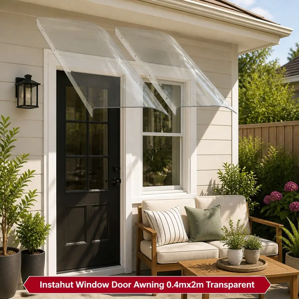 Awning Transparent 0.4m x 2m Polycarbonate Sheet UV Rain Protection