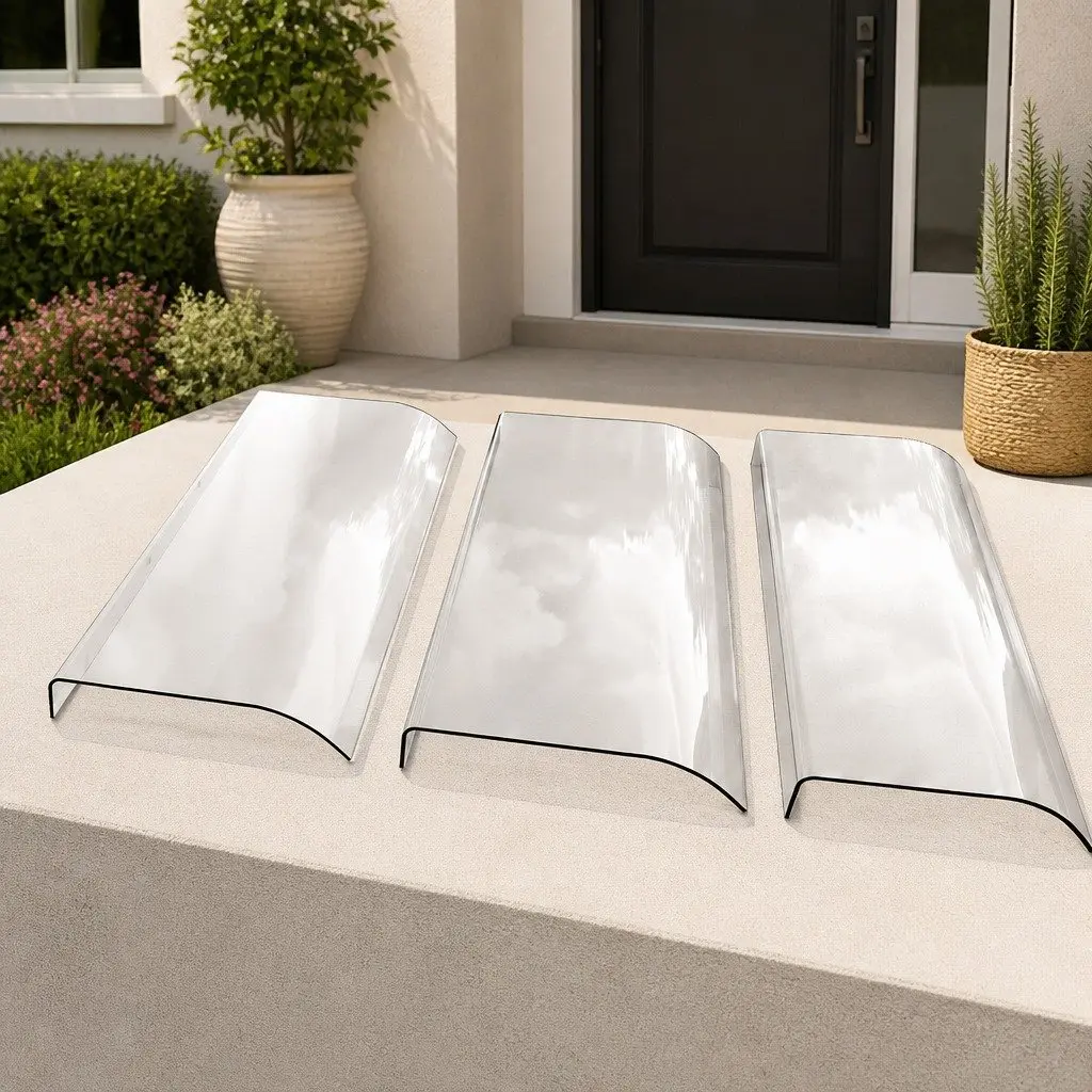 0.4m x 3m Transparent Polycarbonate Awning for Easy Setup