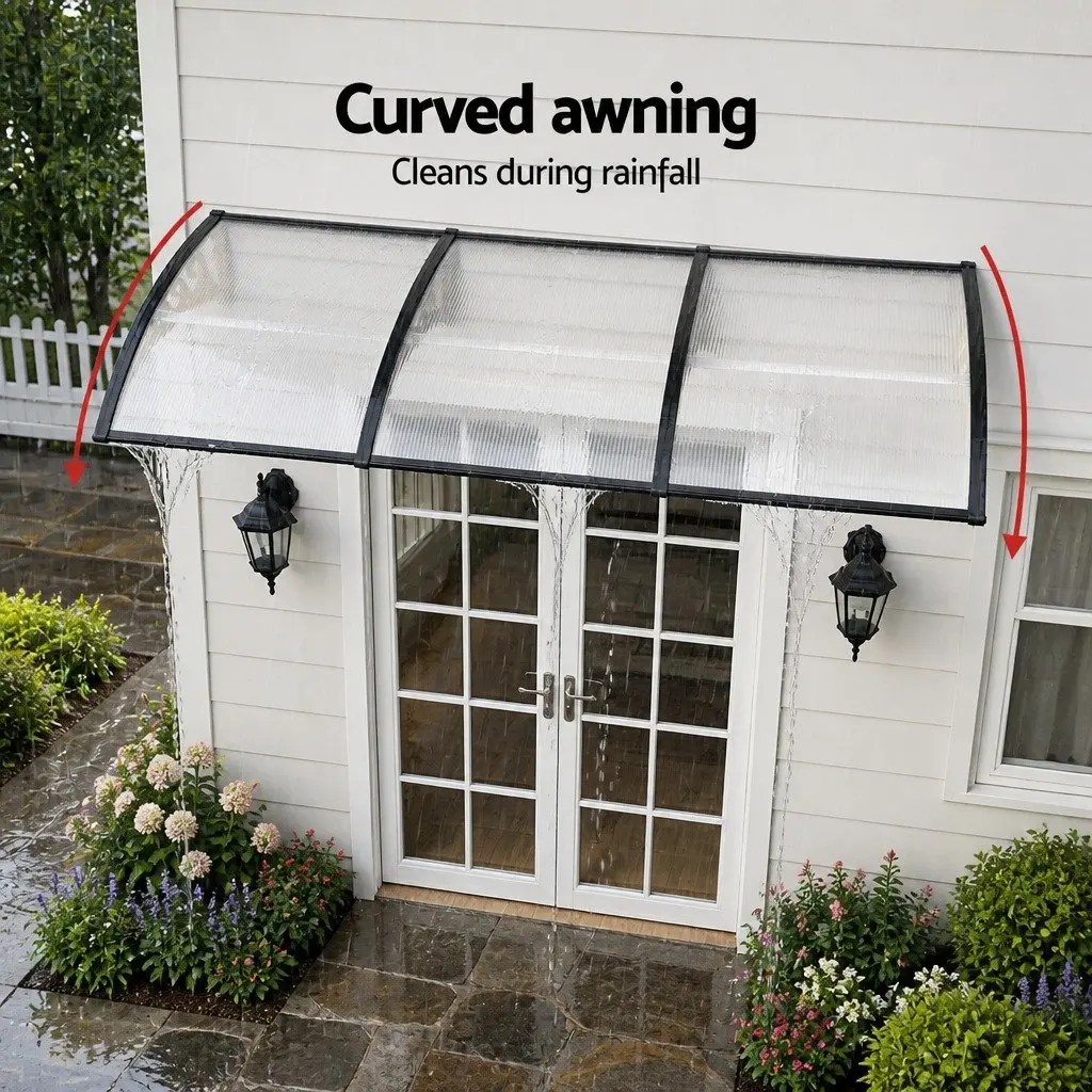 Window Door Awning 0.8mx3m Transparent PC Panel Canopy Balcony Cover