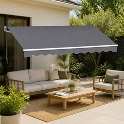 Compact and Functional Folding Awning 3.5M x 2.5M Grey