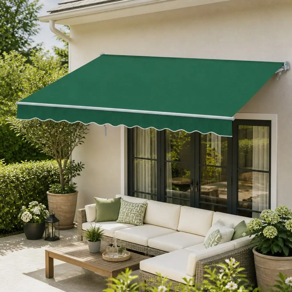 5m x 3m Awning in Dark Green