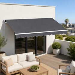 Compact 3M x 2M Grey Awning with Remote Control