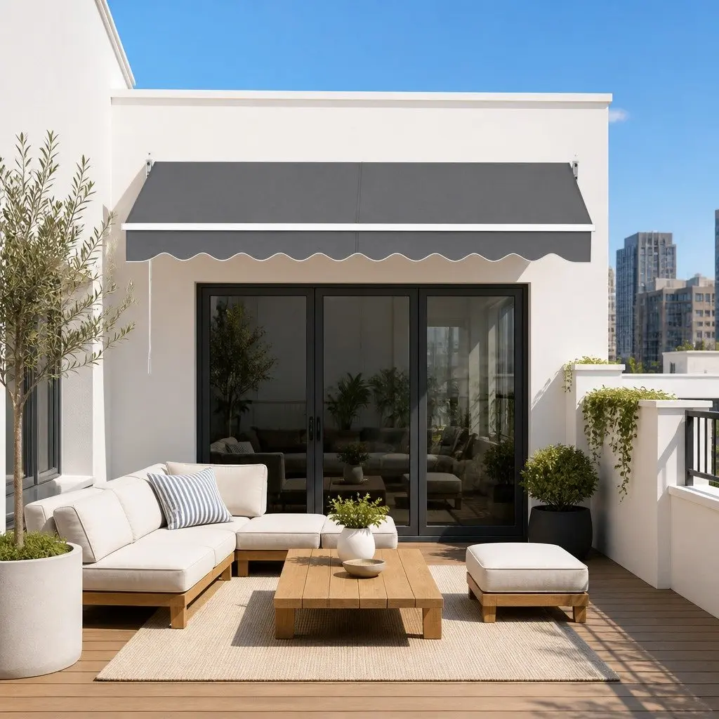 3M x 2M Grey Awning with Remote Control