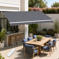 Compact Motorised Awning 3.5M x 2.5M Grey