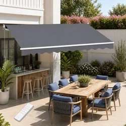 Compact Motorised Awning 3.5M x 2.5M Grey