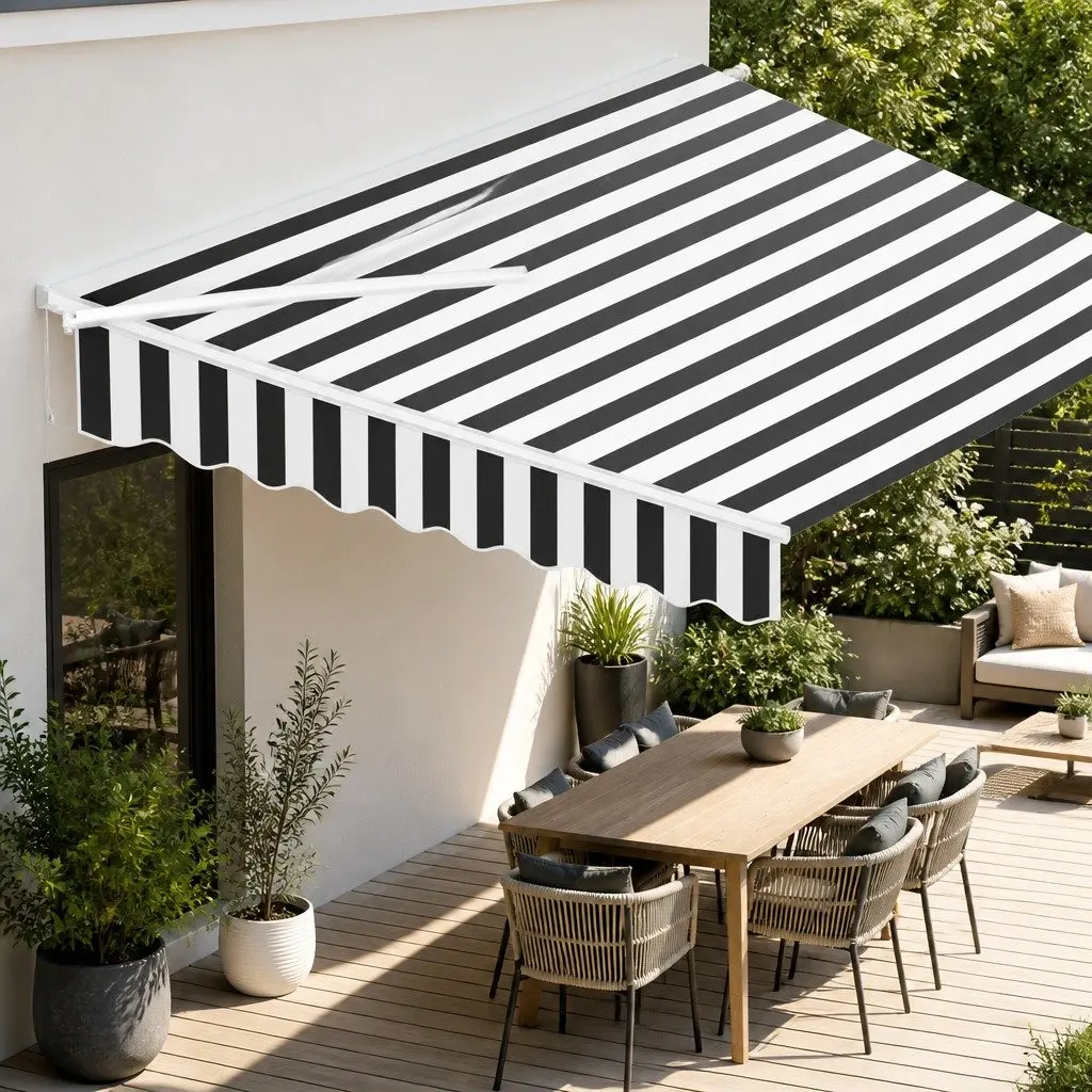 Motorised 4M x 3M Awning in Grey