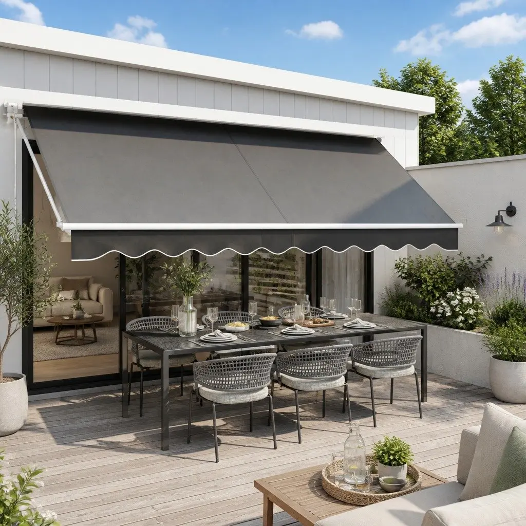 Motorised Awning with Remote Control Convenience
