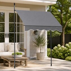 Grey Retractable Awning 2x1.8M for Easy Outdoor Enjoyment