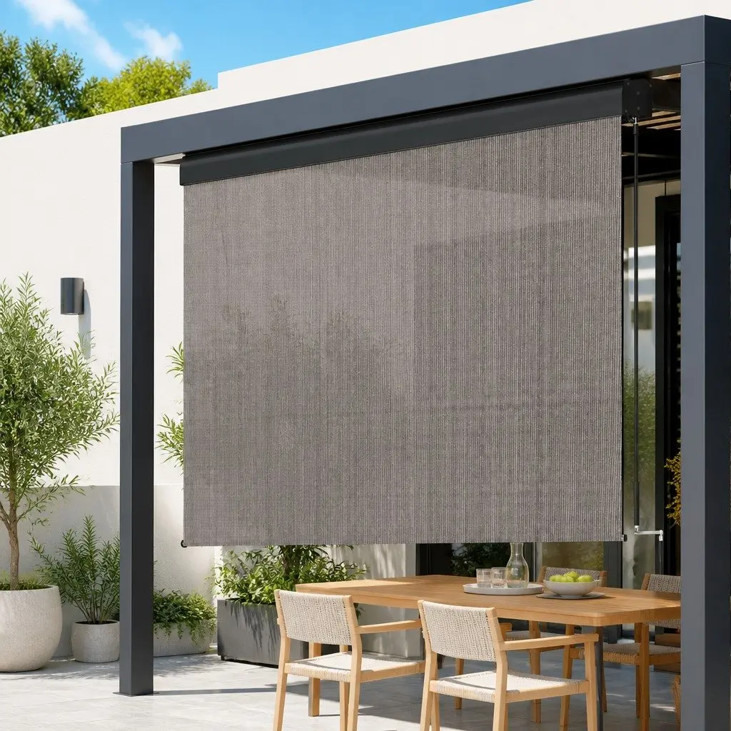 Retractable Awning Brown 3M x 2.5M Hand Crank Patio Shade