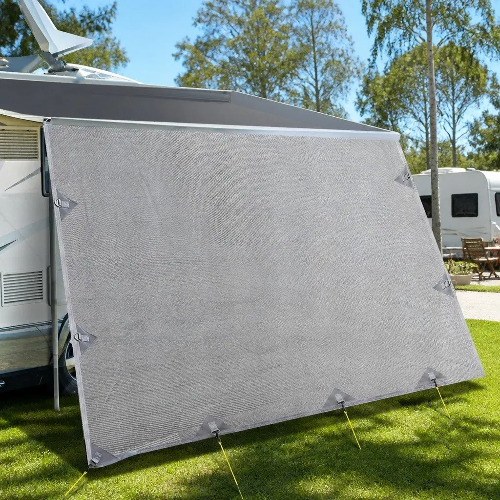 Caravan Privacy Screen Grey 3.4x1.95M UV Protected Water Repellent Easy Setup