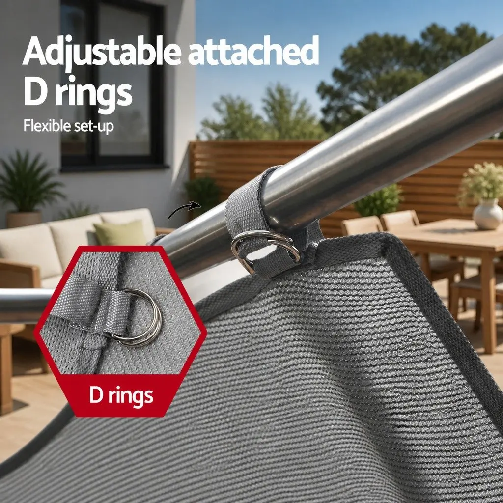 Caravan Privacy Screen Grey 3.7 x 1.95M UV Protected Outdoor Awning Side Shade