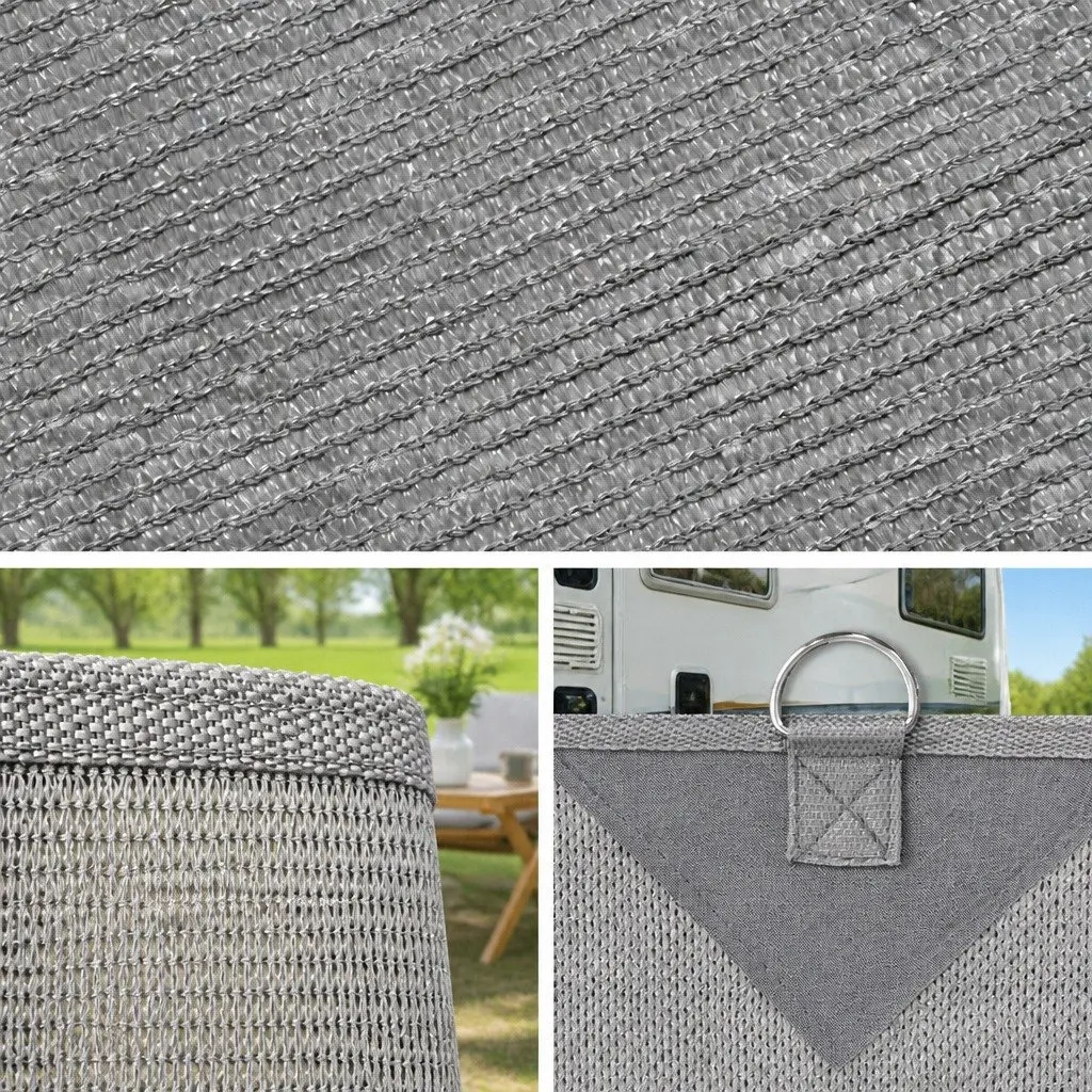 Caravan Privacy Screen Grey 4M x 1.95M UV Protected Roll Out Awning Side Sun Shade