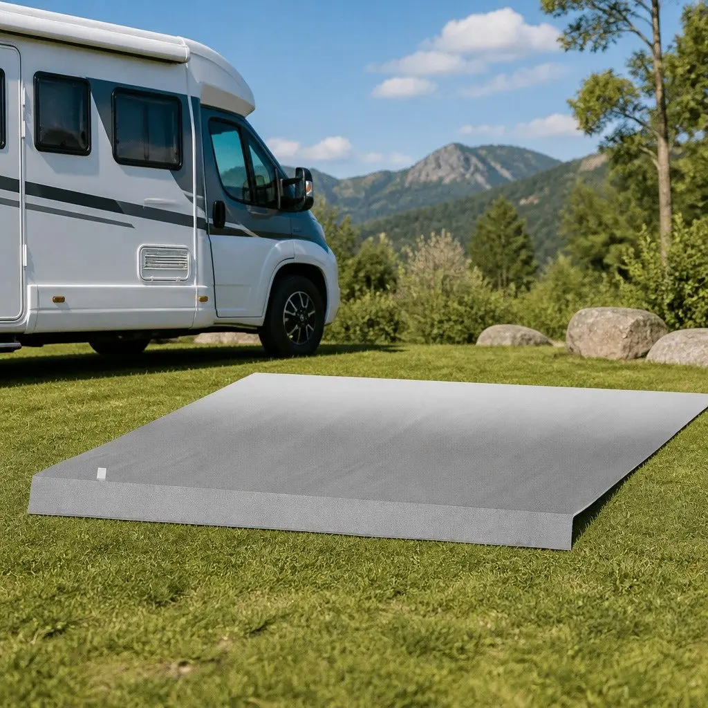 13ft Caravan Awning Replacement Fabric 3.65M x 2.42M Grey Roll Out RV Shelter