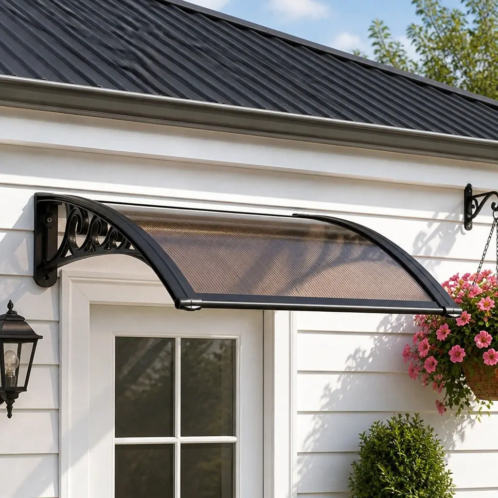 Awning Canopy Brown 0.6m x 0.6m UV Rain Protection