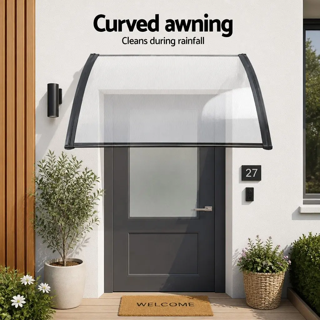 Window Door Awning Transparent 1m x 1.5m PC Panel Outdoor Canopy Shade Cover Protection