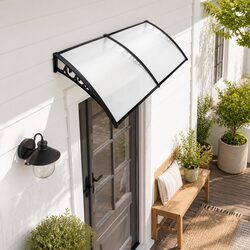 Window Door Awning 1m x 2.4m Transparent PC Panel Hollow Sunshade Rain Cover