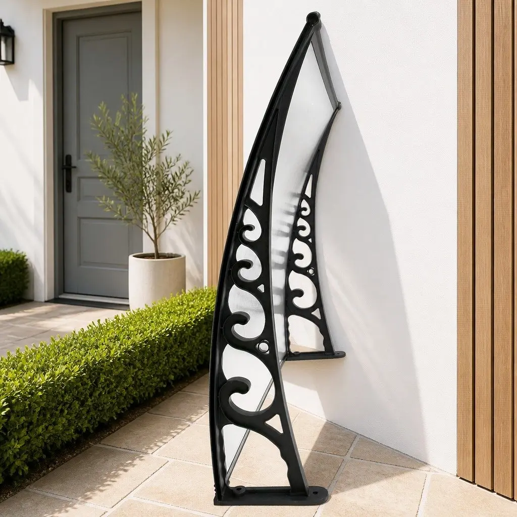Awning Transparent 1m x 6m PC Panel Canopy Shade for Door Window Balcony