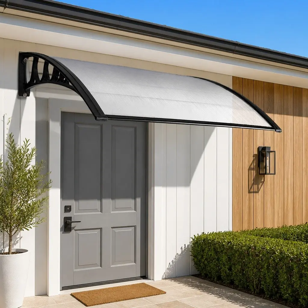 Awning Transparent 1m x 6m PC Panel Canopy Shade for Door Window Balcony
