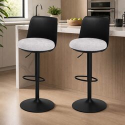 Compact and Functional Black Bar Stools Set of 2