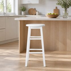 White Wooden Bar Stools Set of 2 – Built to Last