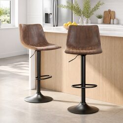 Concise Vintage Bar Stools with Swivel and Gas Lift