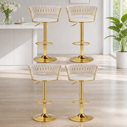 Concise Bar Stools Set of 4, Adjustable Velvet Comfort
