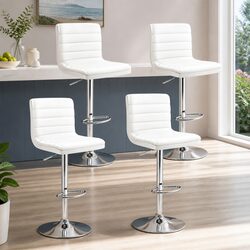 Compact 4 Bar Stools with Easy Height Adjustment