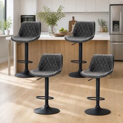 Compact and Stylish Set of 4 Black Bar Stools