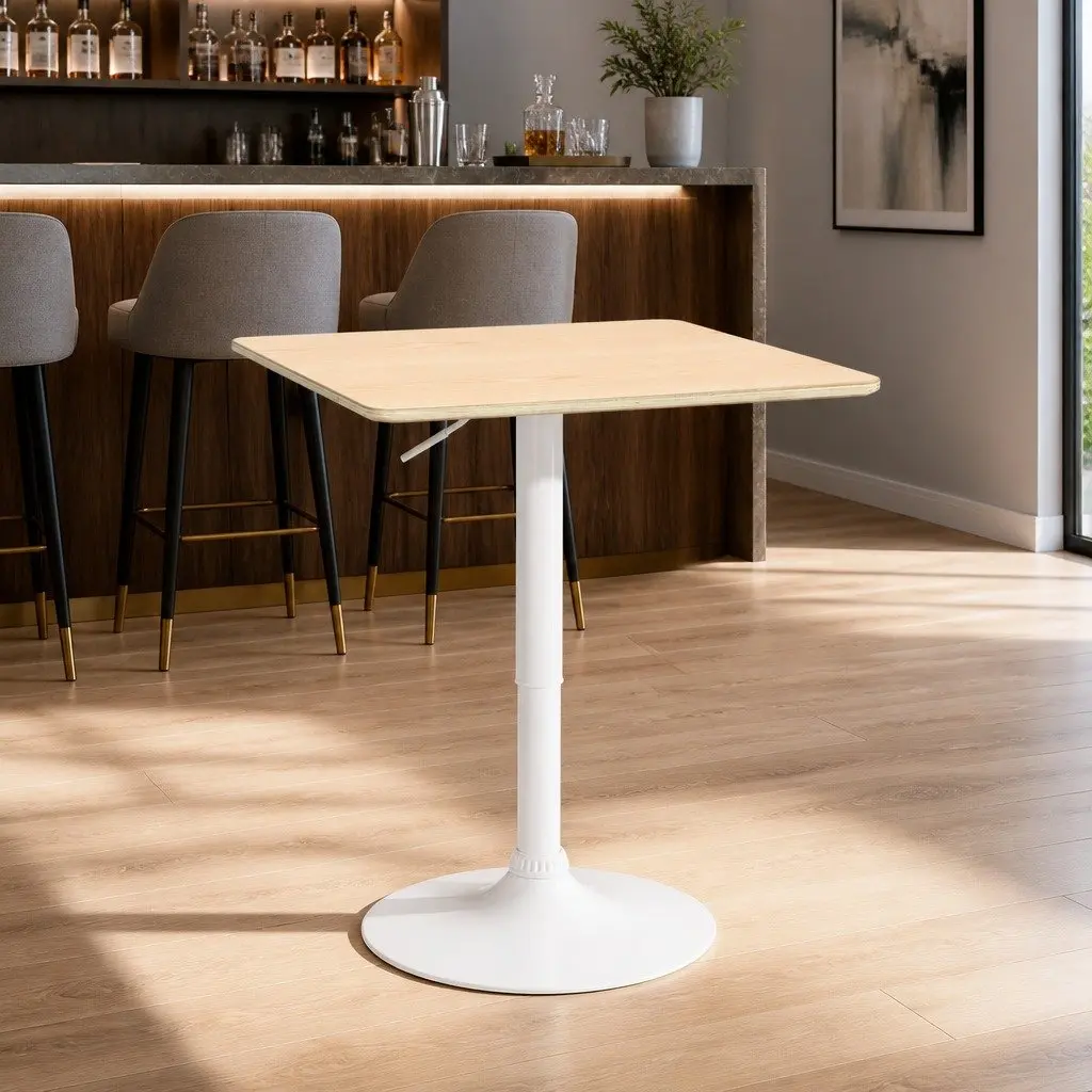 Bar Table with Adjustable Height and Swivel Top