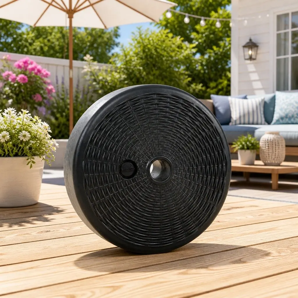 Outdoor Umbrella Base Black 51cm Fillable Water Weight Anchor