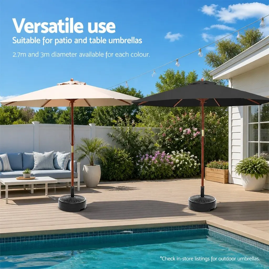 Outdoor Umbrella Base Black 51cm Fillable Water Weight Anchor