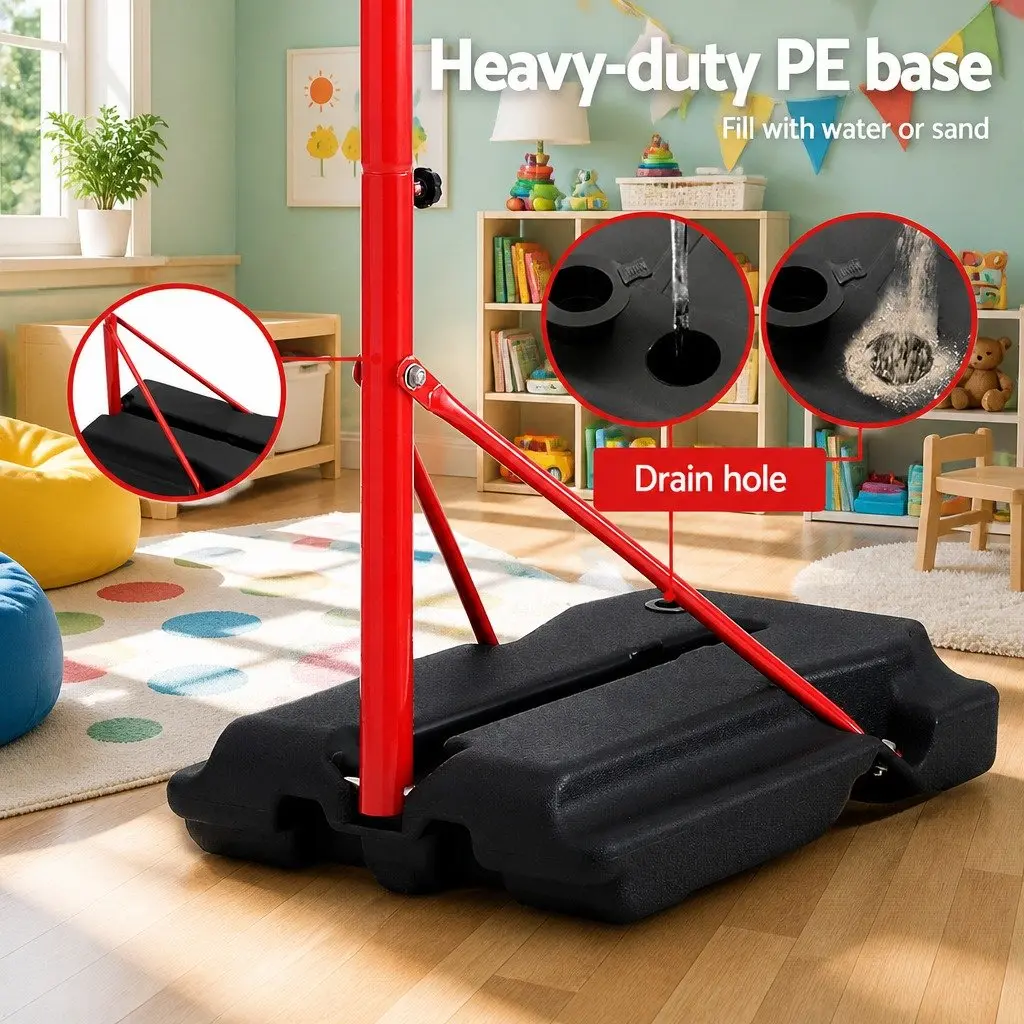 Kids Basketball Hoop Stand System Adjustable 1.15m to 1.6m Portable Play