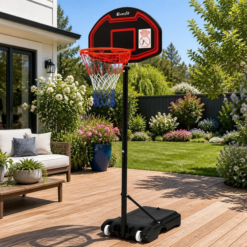 Basketball Hoop Stand System Black Adjustable 1.6M-2.1M Portable for Kids Youth Outdoor