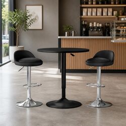 Bar Table and Stools Set with Adjustable and Swivel Features