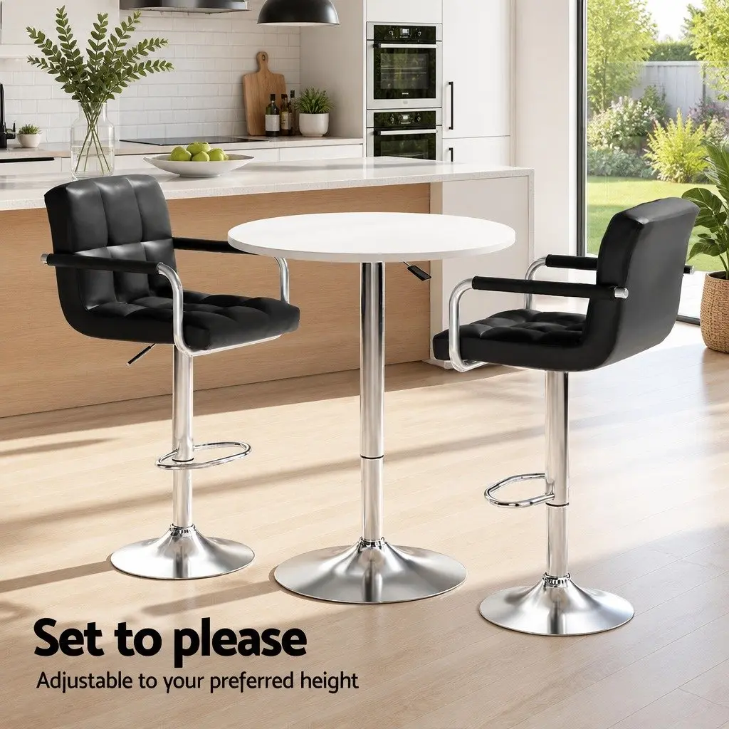 Bar Table and Stools Set Adjustable Swivel Kitchen Dining Chairs Cafe Pub